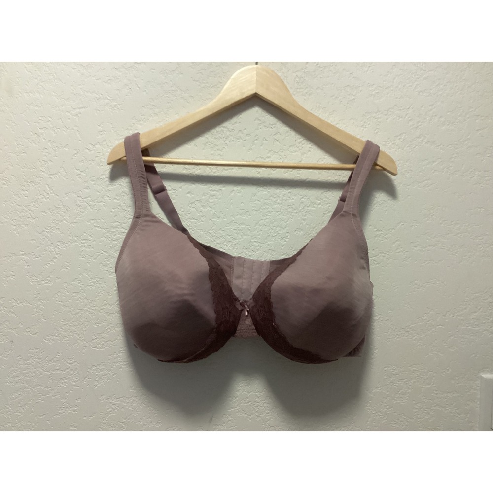 Cacique Full Coverage Bra Womens 40DDD Dusty Plum‎ Lace Underwire A83532